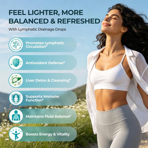 Lymphatic Drainage Drops, 26-in-1 Lymph System Support, Alcohol-Free, Vegan