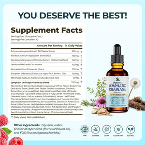 Lymphatic Drainage Drops, 26-in-1 Lymph System Support, Alcohol-Free, Vegan
